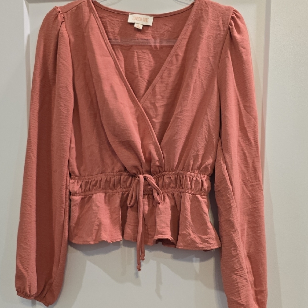 London Rose Dusty Rose Wrap Blouse